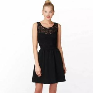 Lilly Pulitzer black dress with lace top size medium